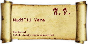 Nyúli Vera névjegykártya